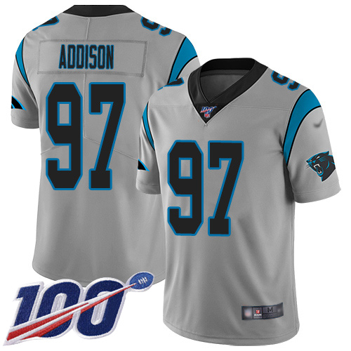 Carolina Panthers Limited Silver Men Mario Addison Jersey NFL Football #97 100th Season Inverted Legend